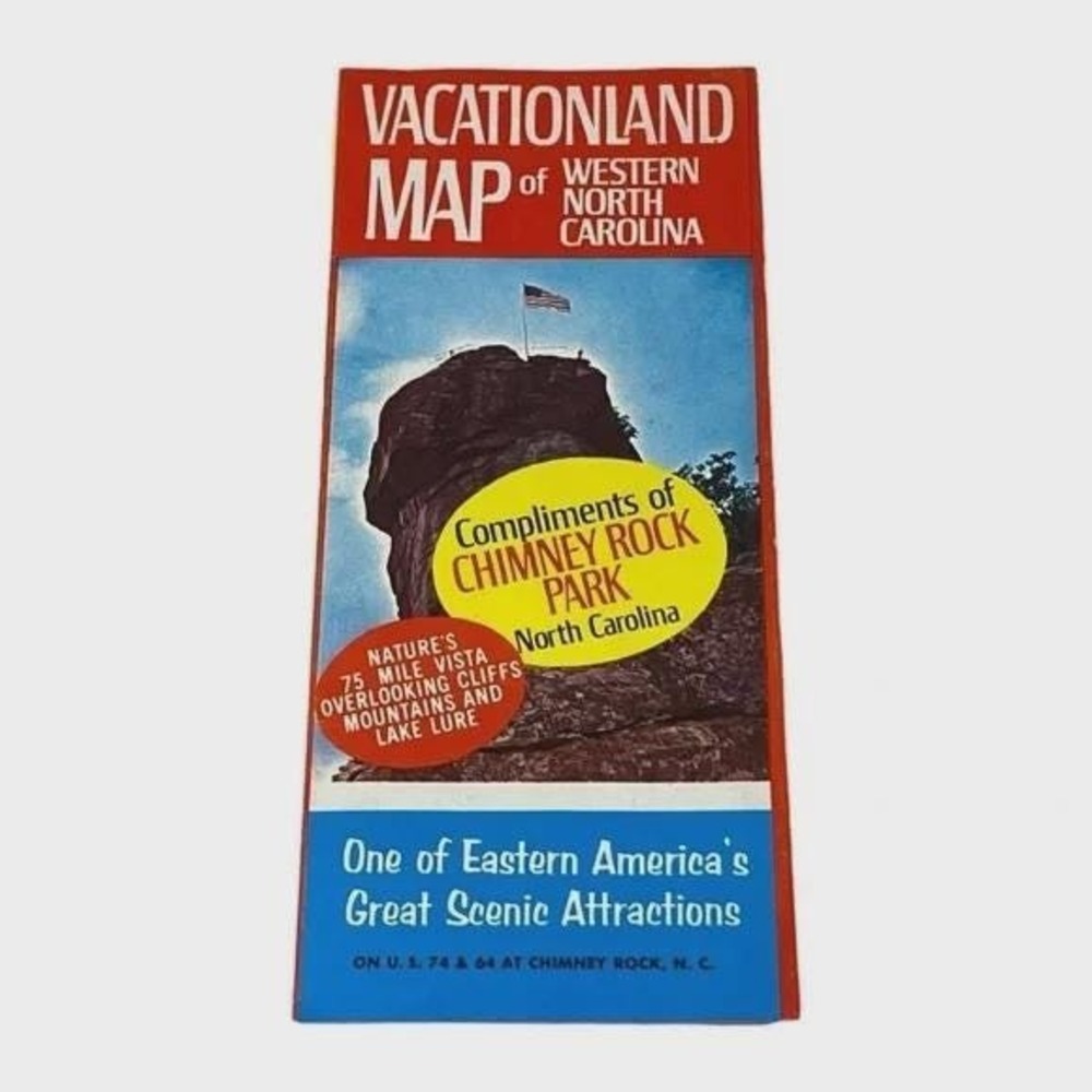 Vacationland Map of Western North Carolina Vintage 1970s